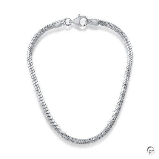 Bedel armband slang zilver 925 sterling om bedels met as, vingerprint of een gravure aan te hangen