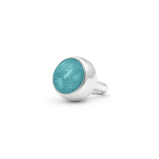Subtiele charm als gedenksieraad gevuld met as, haar of moedermelk. Aqua