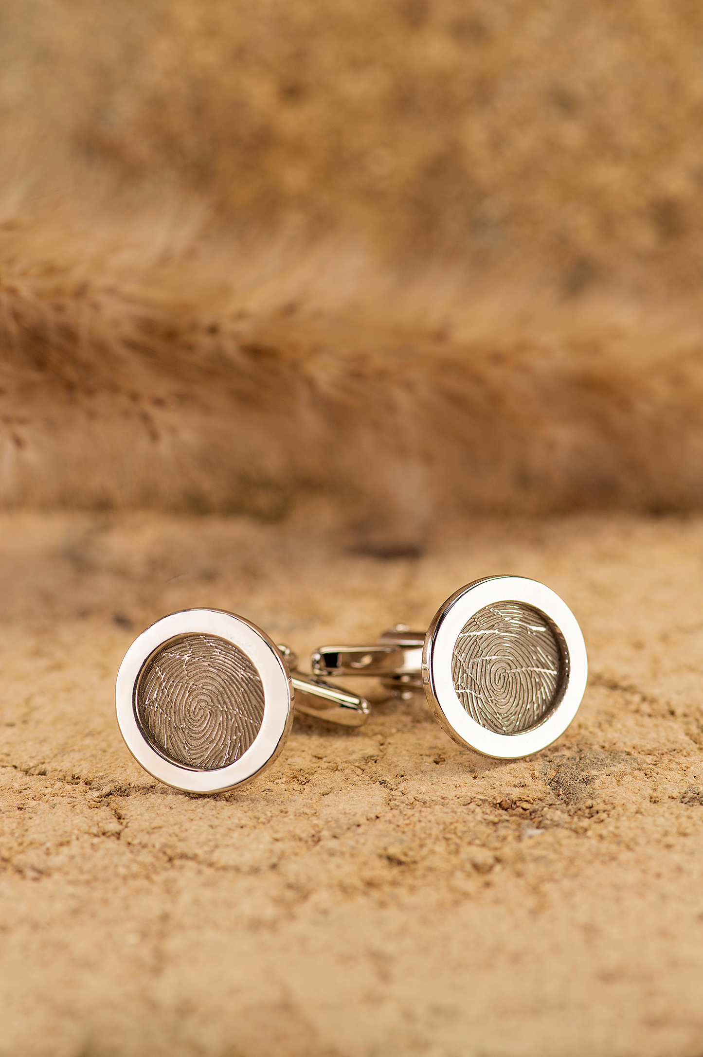 Manchetknopen met vingerafdrukken als herinneringssieraad