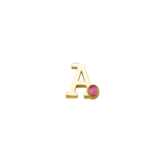 14 KT geelgouden initiaal/letter ashanger, gedenksieraad. Fluo