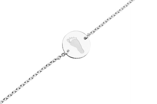 Armband met gebogen plaatje voor gravure. Tekst witgoud