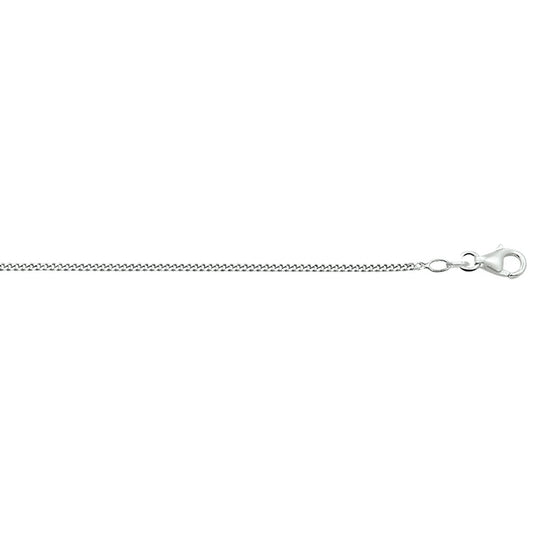 Witgouden collier gepolijst met gourmette schakel. Een exclusief collier met een trendloos design