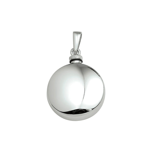 Zilveren ronde ashanger, gedenksieraad is geschikt om as en ook haar in te verwerken