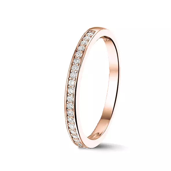 Aanschuifring zirkonia of diamanten roségoud
