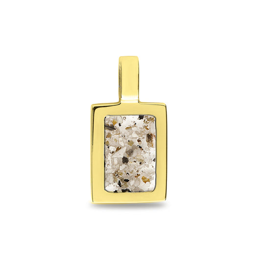 Ashanger rechthoekig, gedenksieraad, waar as en haar in verwerkt wordt