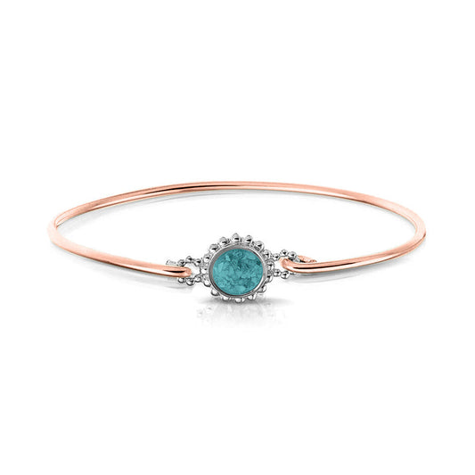 Roségouden as armband met as, haar of moedermelk. Aqua