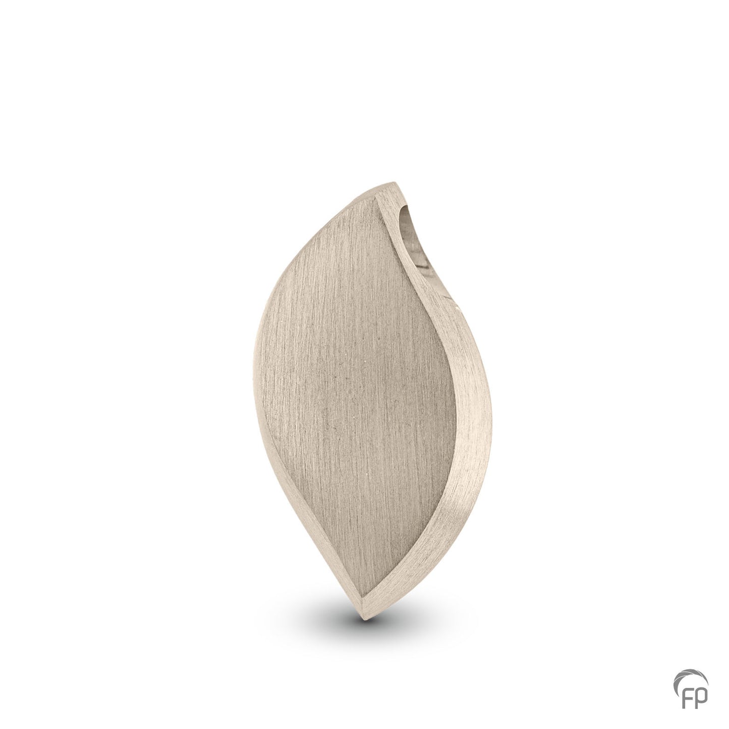 Hanger met in het midden een edelsteen in zilver uitgevoerd met zirkonia, in goud met diamant. De ashangers uit deze collectie gedenksieraden zijn zeer gevarieerd en eigentijds ontworpen.