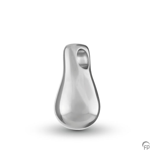 Hanger met in het midden een edelsteen in zilver uitgevoerd met zirkonia, in goud met diamant. De ashangers uit deze collectie gedenksieraden zijn zeer gevarieerd en eigentijds ontworpen.