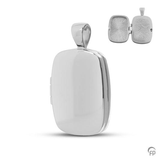 Mooie ashanger medaillon met vingerafdruk als gedenksieraad