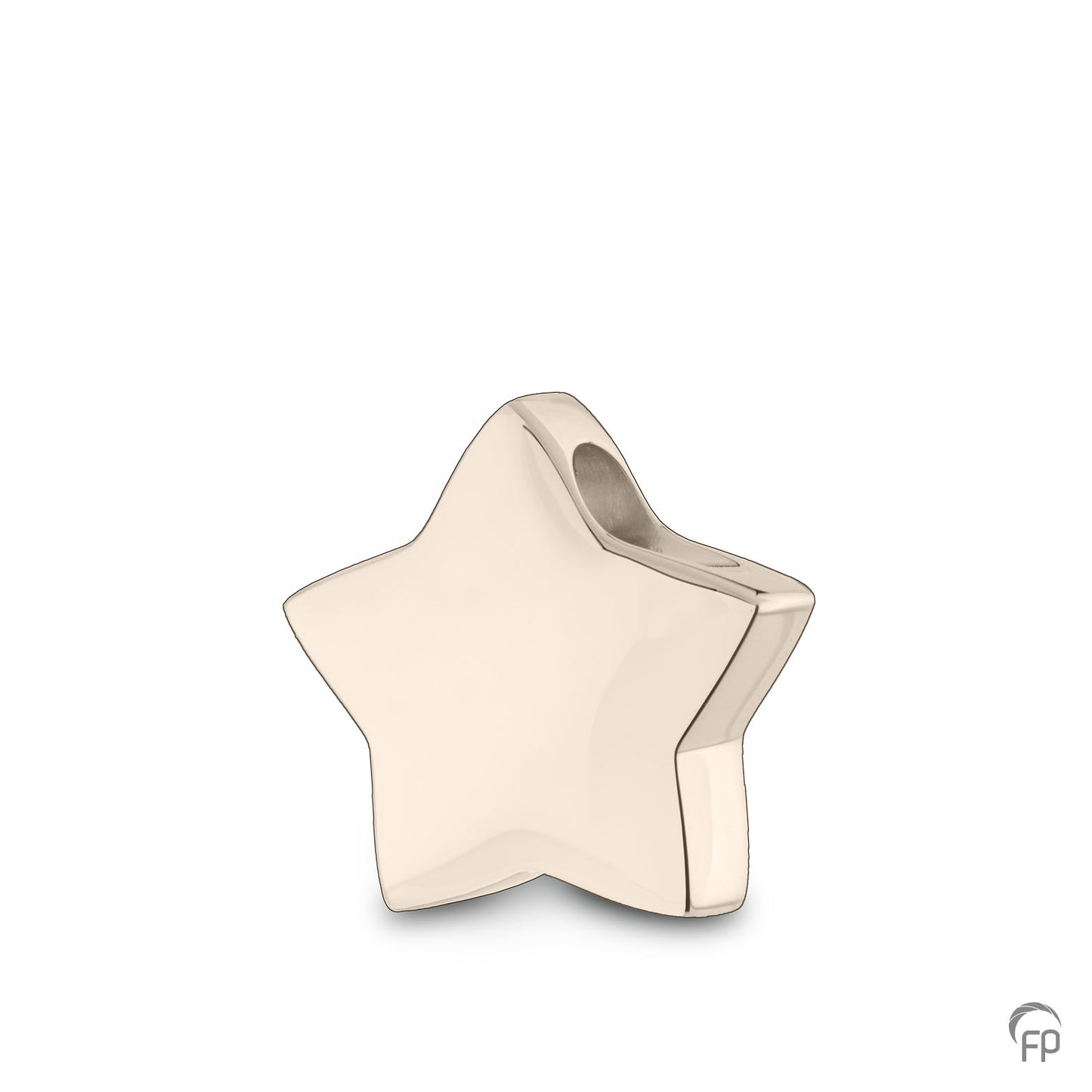 Hanger in stervorm, de ashangers uit deze collectie gedenksieraden zijn zelf te vullen en te bestellen in zilver 925 sterling, geelgoud en witgoud.