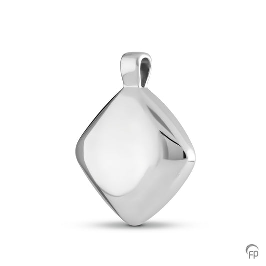 Asanger in ruitvorm, de ashangers uit deze collectie gedenksieraden zijn eenvoudig zelf te vullen en te bestellen in zilver, geelgoud en witgoud