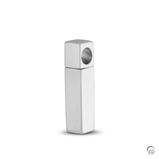 Hanger in buis vorm vierkant, de ashangers uit deze collectie gedenksieraden zijn eenvoudig zelf te vullen en te bestellen in zilver, geelgoud en witgoud