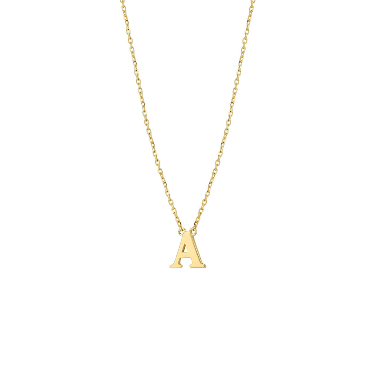 Elegant 14 KT geelgouden anker colier uitgevoerd met een letter uit onze collectie gedenksieraden.