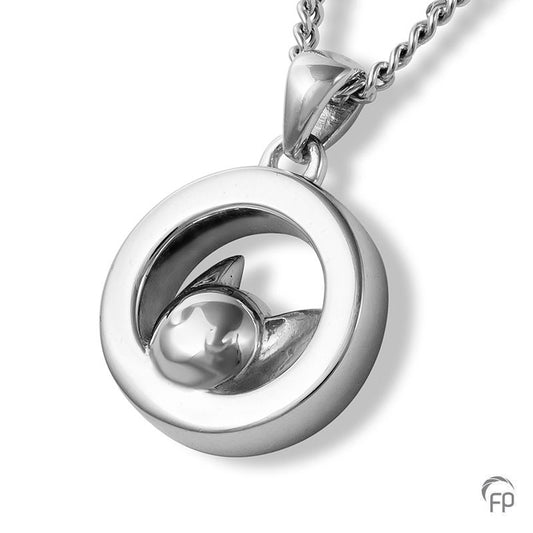 Deze zilveren 925 sterling poes/kat asanger kenmerkt zich door het fraai en speels ontworpen karakter. Dit gedenksieraad kan met as en ook met haar van je huisdier gevuld worden.