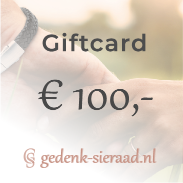 Gedenkbonnen kunnen naar per stuk gekocht worden of samengesteld tot een gewenst bedrag zodat de ontvanger een mooi sieraad kan uitzoeken.