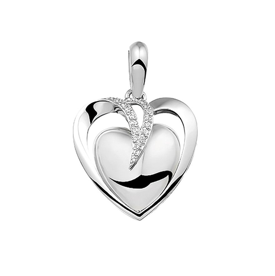 Ashanger hart als gedenksieraad, waar as en haar in verwerkt wordt