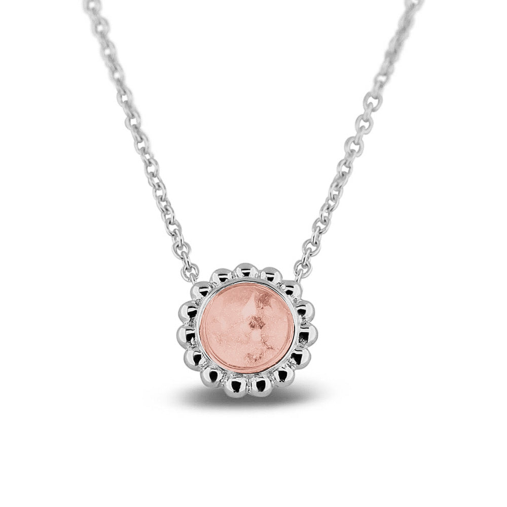 Ashanger, gedenksieraad, waar as en haar in verwerkt wordt. Blush