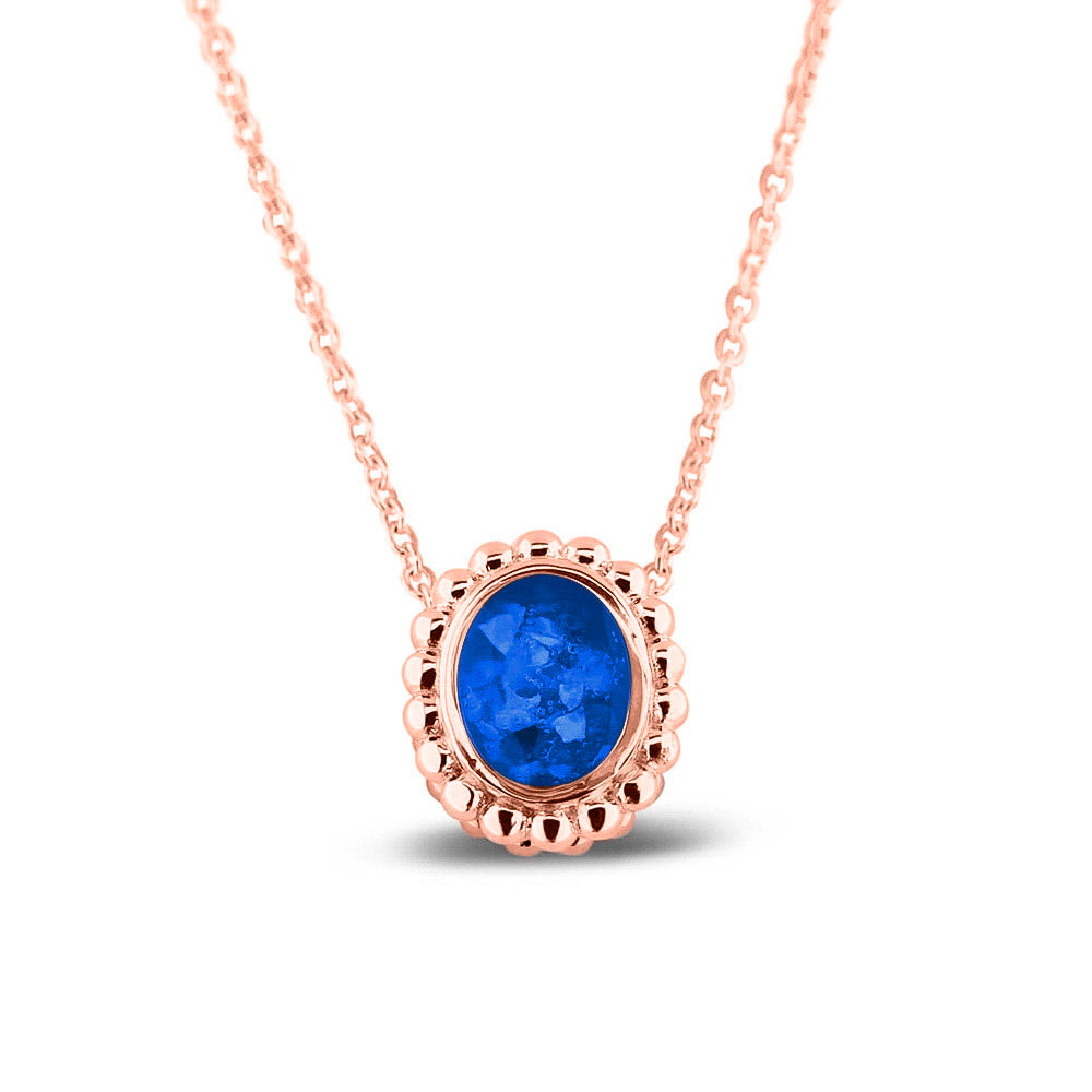 Ashanger, gedenksieraad, waar as en haar in verwerkt wordt.blue