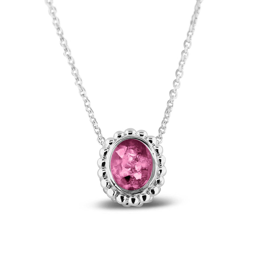 Ashanger, gedenksieraad, waar as en haar in verwerkt wordt.fluo