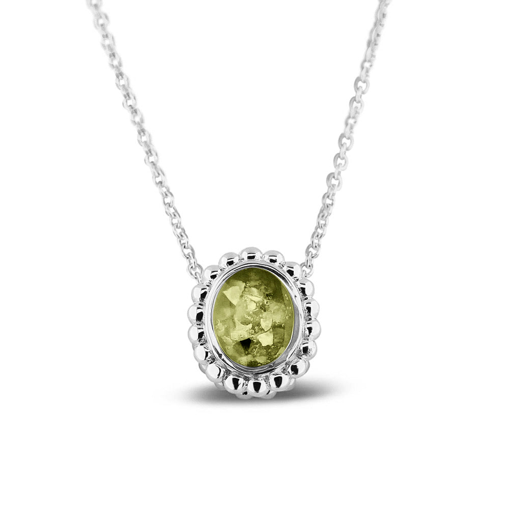 Ashanger, gedenksieraad, waar as en haar in verwerkt wordt.olive