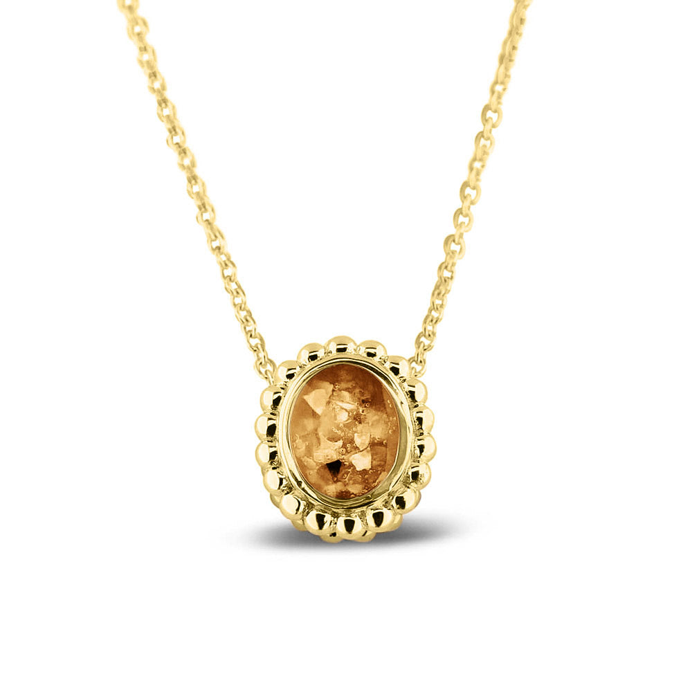 Ashanger, gedenksieraad, waar as en haar in verwerkt wordt.gold