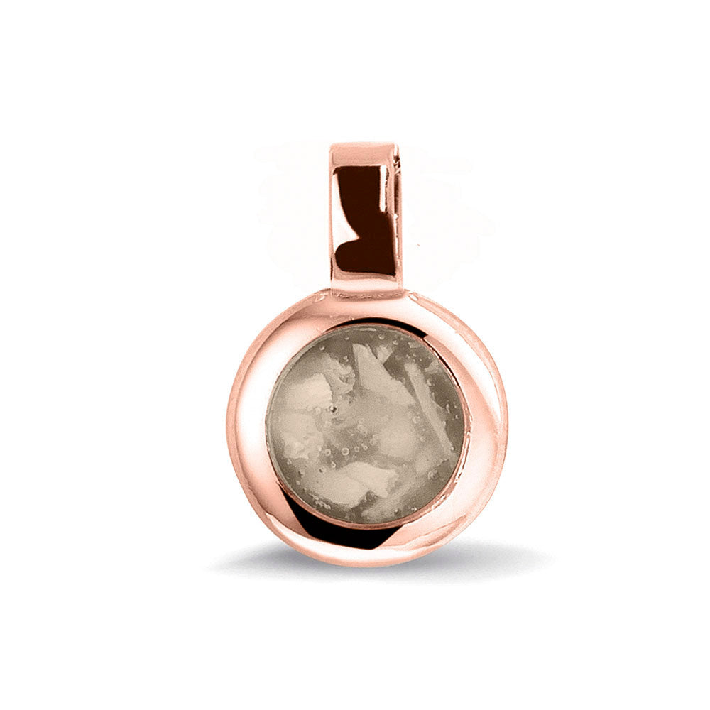 Ronde ashanger, gedenksieraad, waar as en haar in verwerkt wordt.transparent