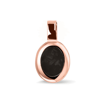 Ovale platte ashanger, gedenksieraad, waar as en haar in verwerkt wordt. black