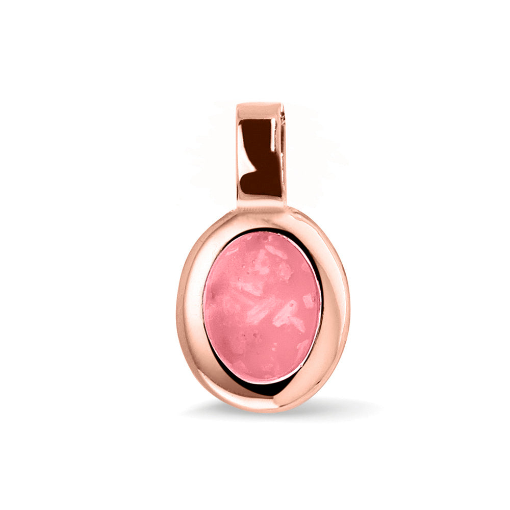 Ovale platte ashanger, gedenksieraad, waar as en haar in verwerkt wordt. Soft