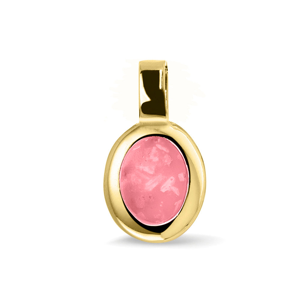 Ovale platte ashanger, gedenksieraad, waar as en haar in verwerkt wordt. Soft