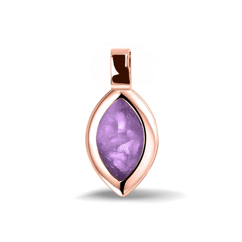 Ashanger, gedenksieraad, waar as en haar in verwerkt wordt. Purple