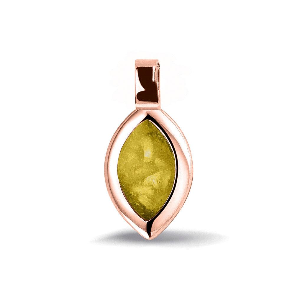 Ashanger, gedenksieraad, waar as en haar in verwerkt wordt. Yellow