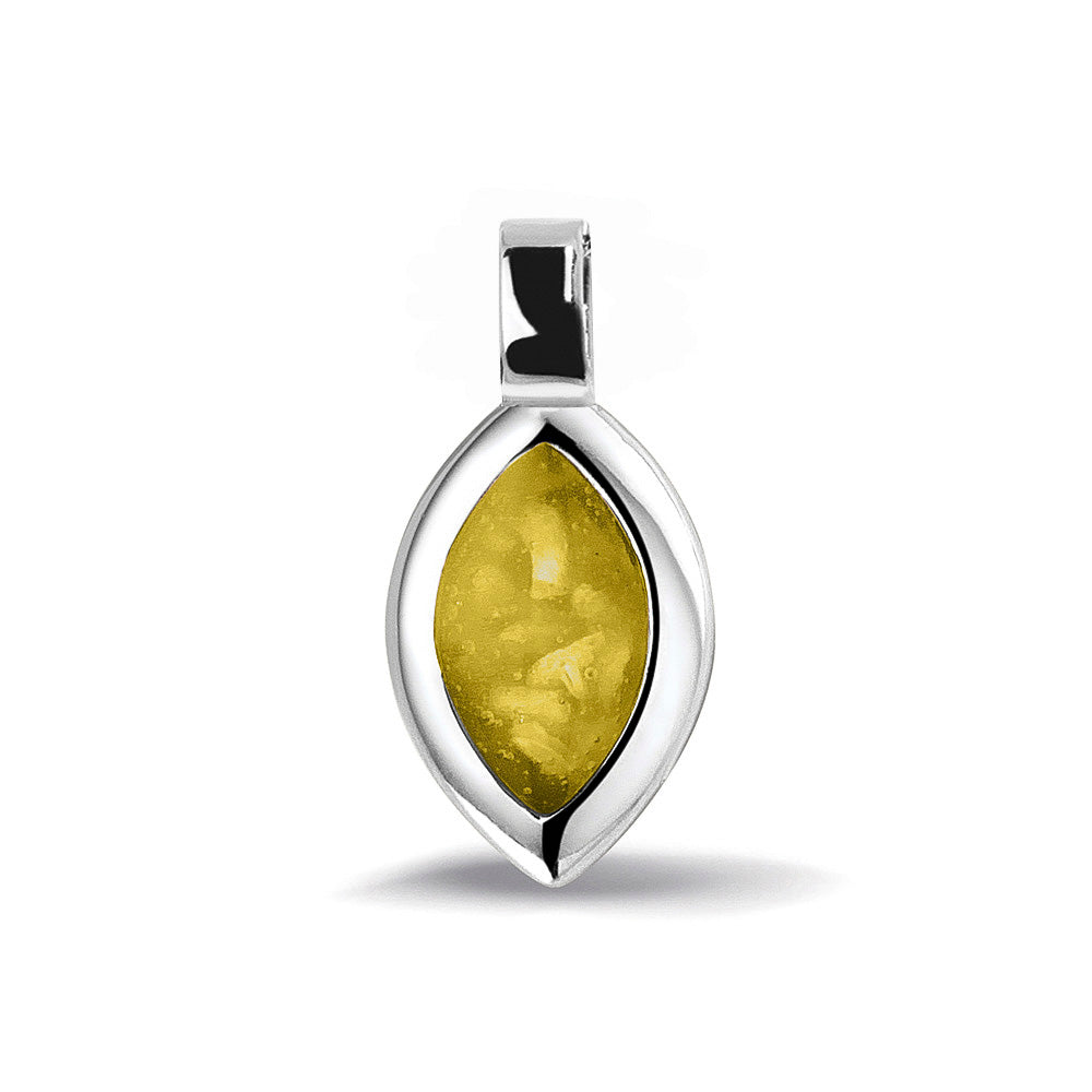 Ashanger, gedenksieraad, waar as en haar in verwerkt wordt. Yellow