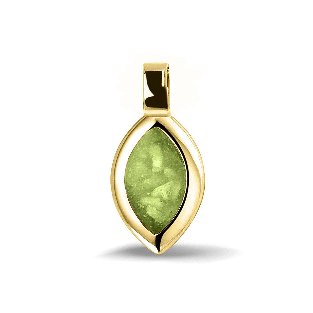 Ashanger, gedenksieraad, waar as en haar in verwerkt wordt. green