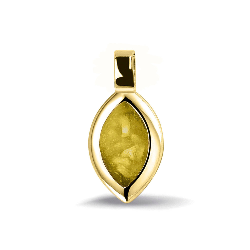 Ashanger, gedenksieraad, waar as en haar in verwerkt wordt. Yellow