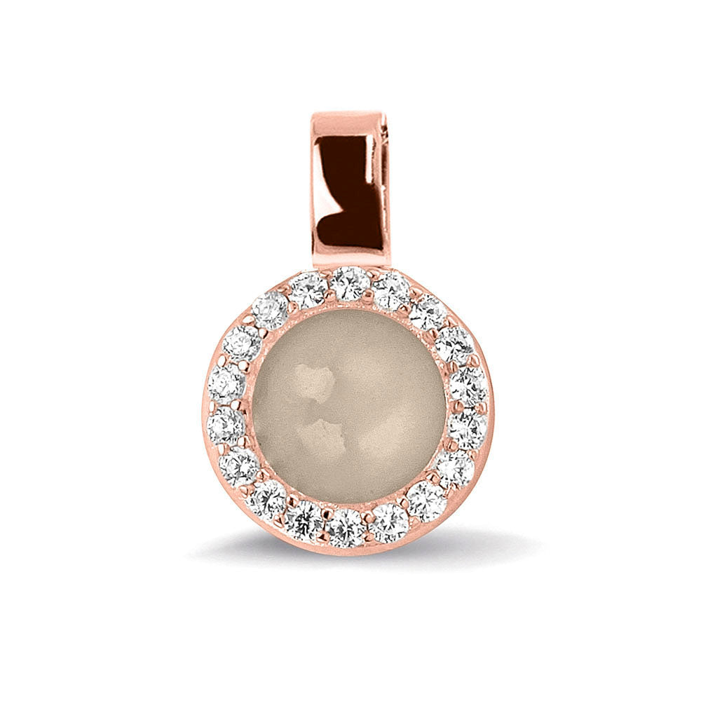 Ashanger, gedenksieraad, waar as en haar in verwerkt wordt. transparent