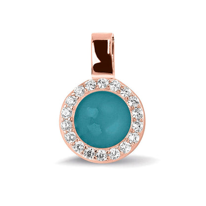 Ashanger, gedenksieraad, waar as en haar in verwerkt wordt. turquoise