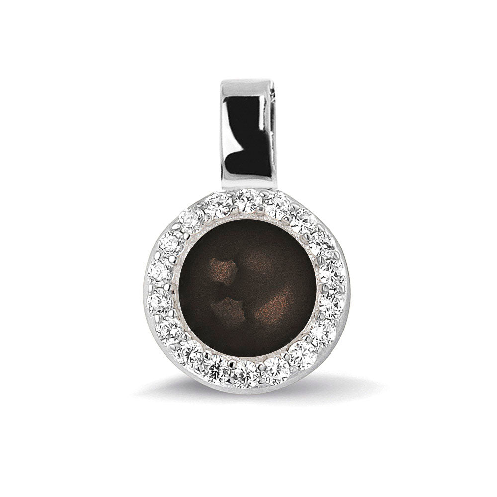 Ashanger, gedenksieraad, waar as en haar in verwerkt wordt. black