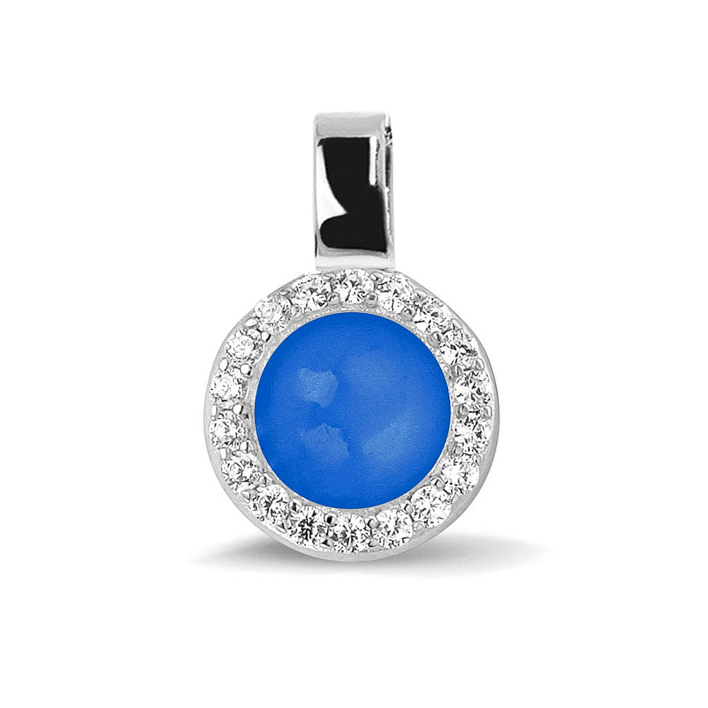 Ashanger, gedenksieraad, waar as en haar in verwerkt wordt. blue