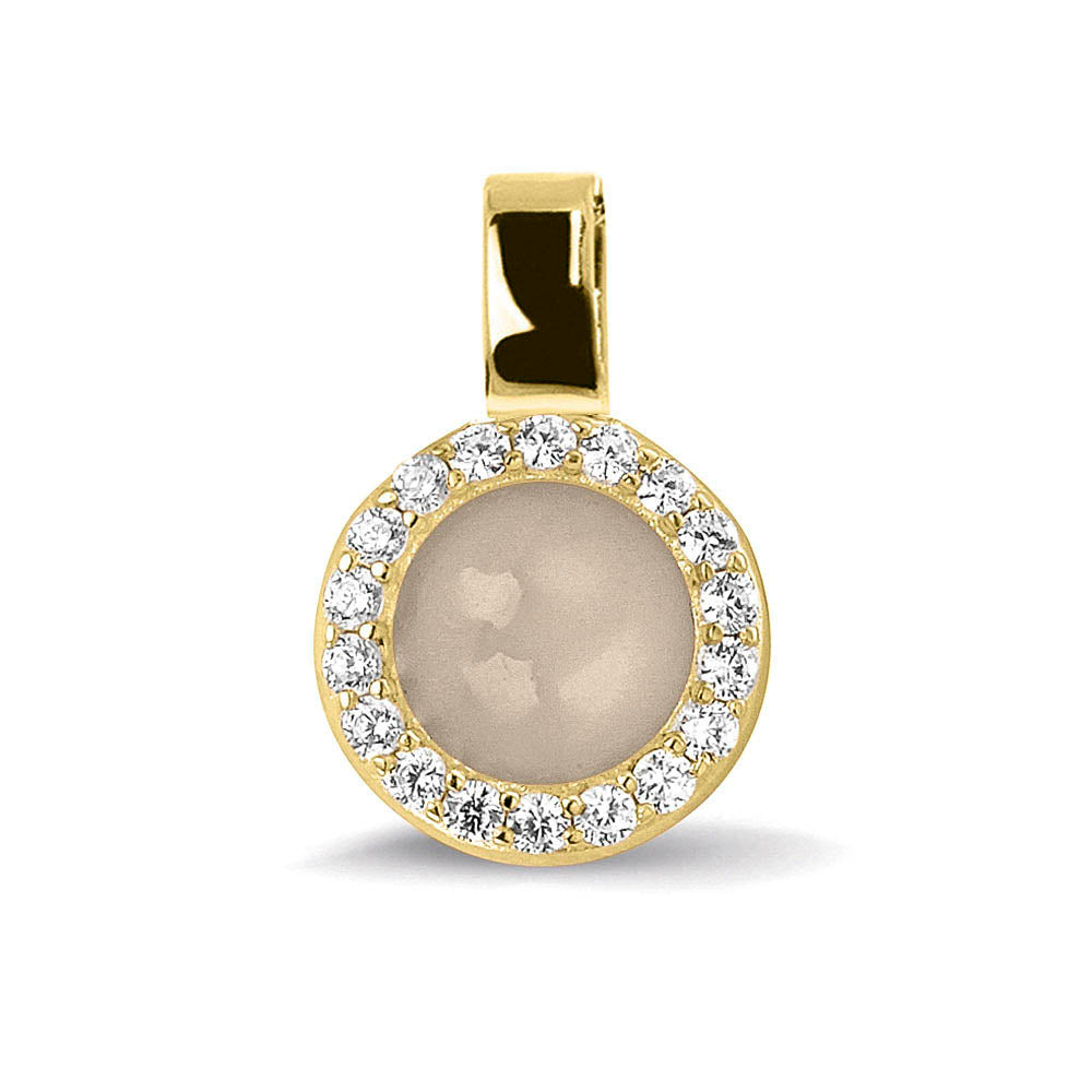 Ashanger, gedenksieraad, waar as en haar in verwerkt wordt. transparent