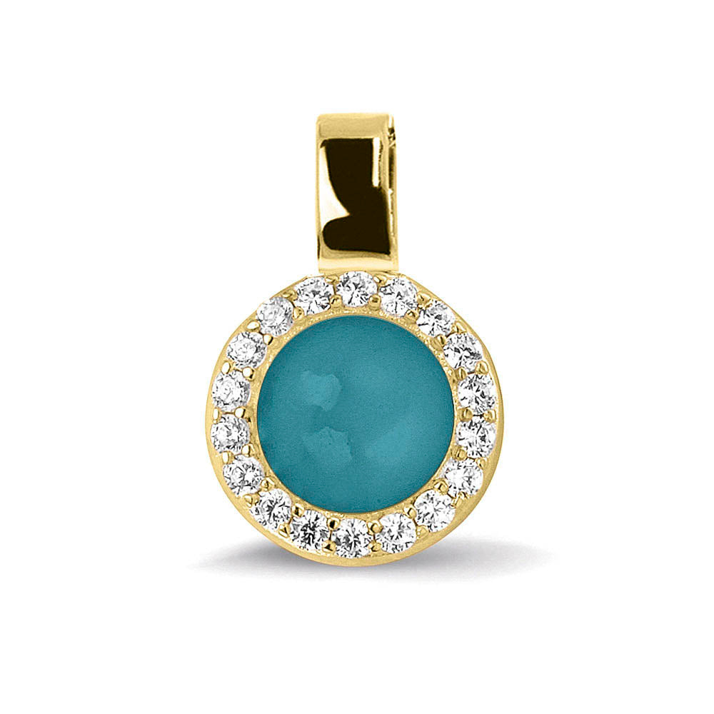 Ashanger, gedenksieraad, waar as en haar in verwerkt wordt. turquoise