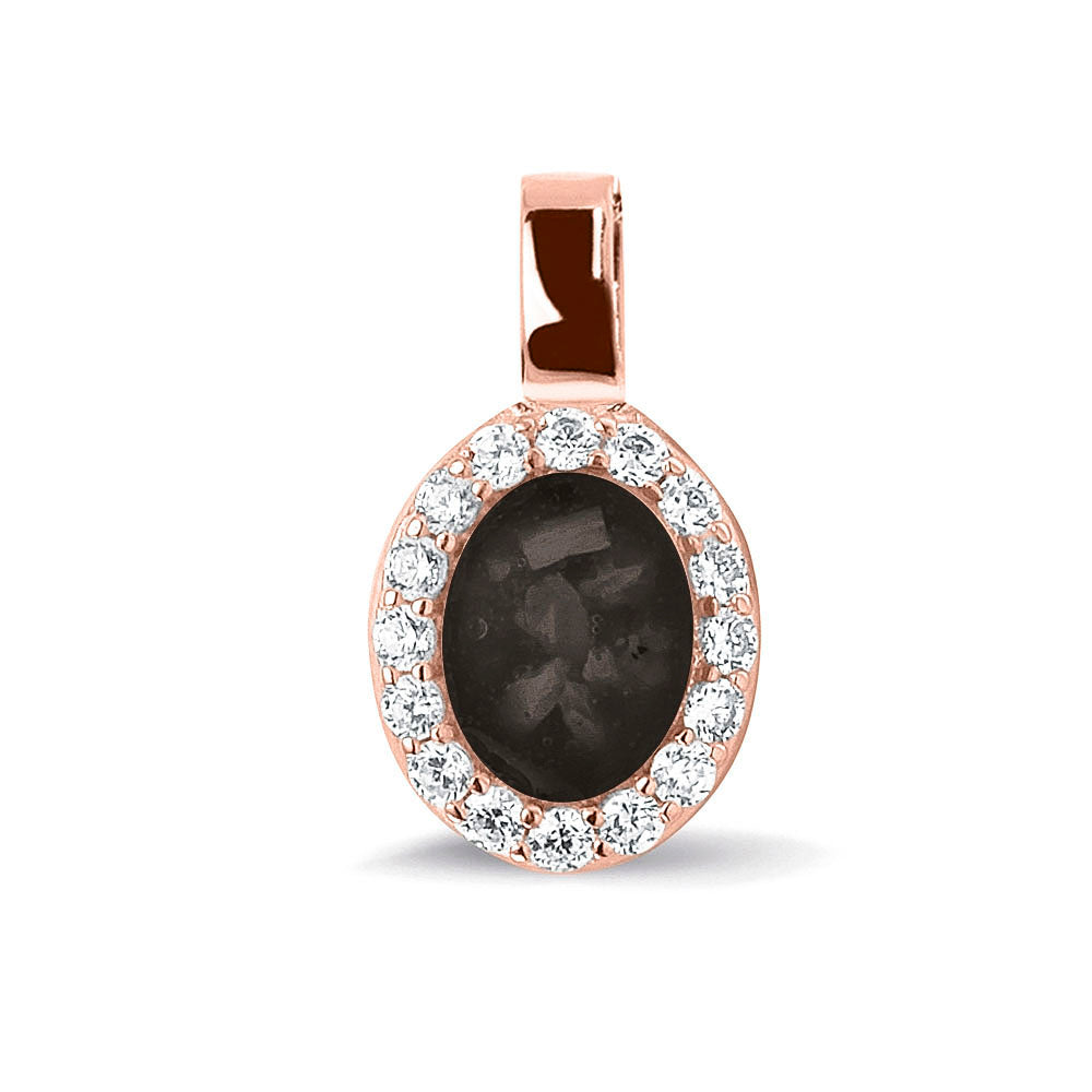 Ashanger, gedenksieraad, waar as en haar in verwerkt wordt. black