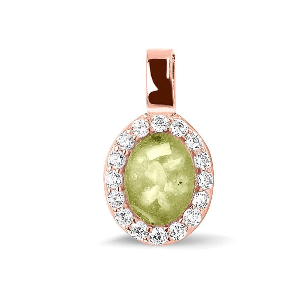 Ashanger, gedenksieraad, waar as en haar in verwerkt wordt. olive