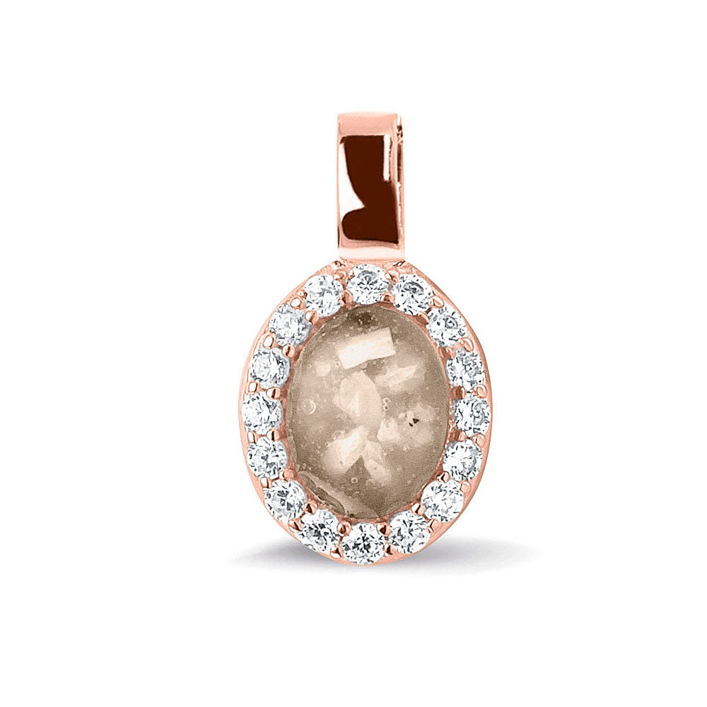 Ashanger, gedenksieraad, waar as en haar in verwerkt wordt. transparent