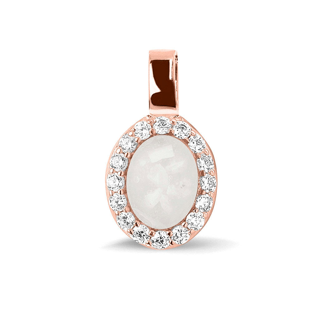 Ashanger, gedenksieraad, waar as en haar in verwerkt wordt. white