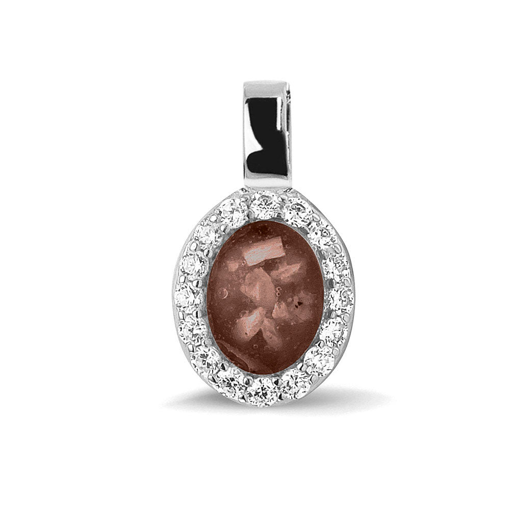 Ashanger, gedenksieraad, waar as en haar in verwerkt wordt. brown