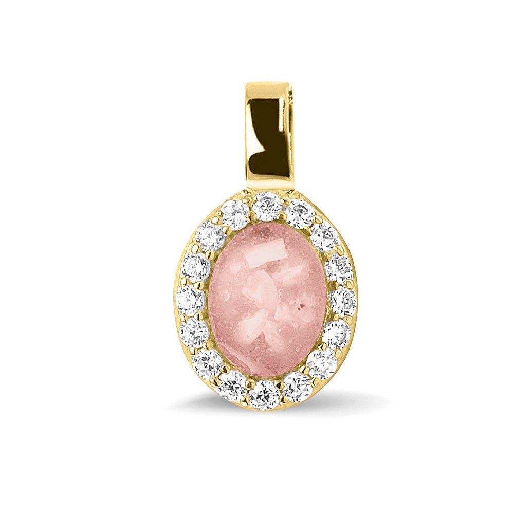 Ashanger, gedenksieraad, waar as en haar in verwerkt wordt. blush