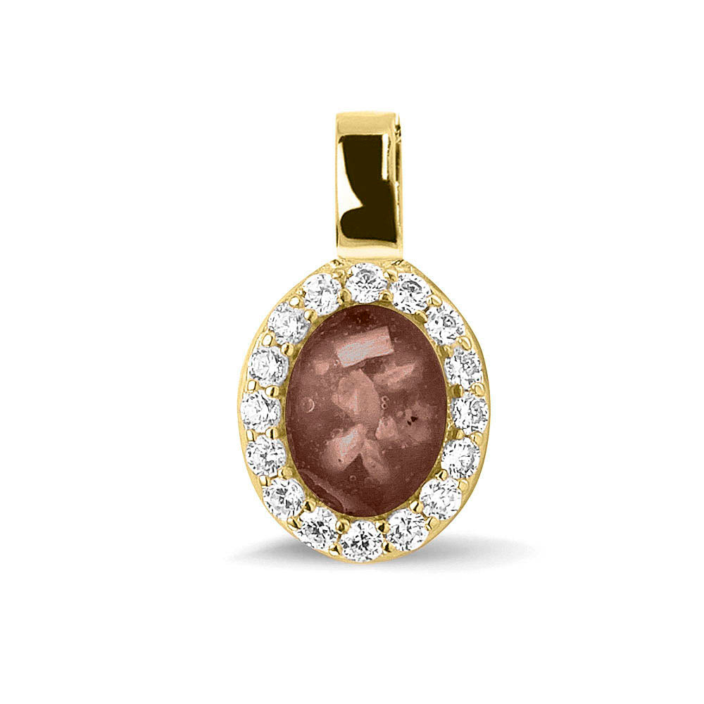 Ashanger, gedenksieraad, waar as en haar in verwerkt wordt. brown