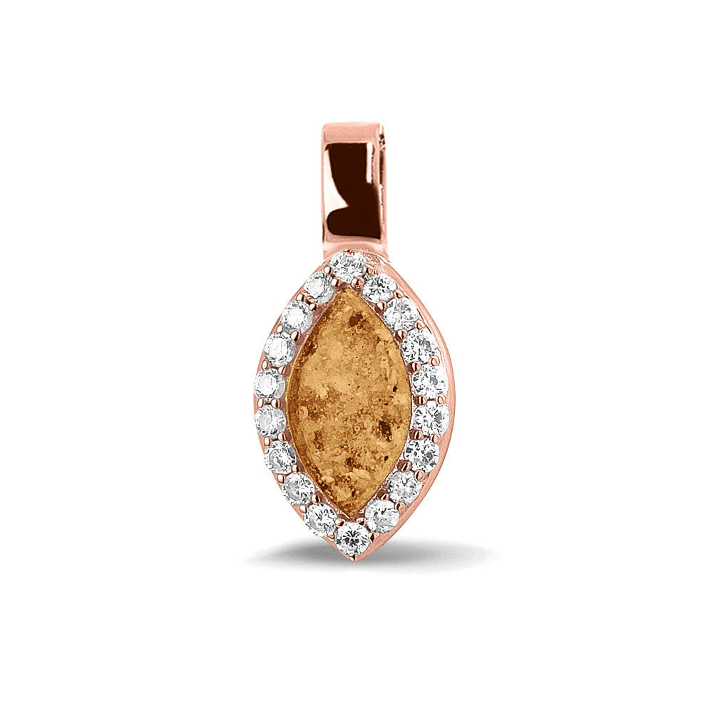 Ashanger, gedenksieraad, waar as en haar in verwerkt wordt. gold