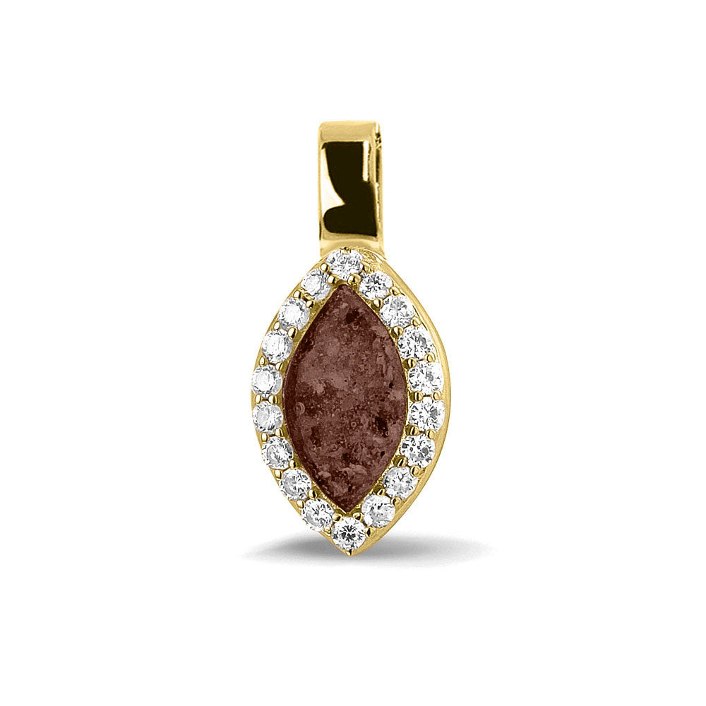 Ashanger, gedenksieraad, waar as en haar in verwerkt wordt. brown