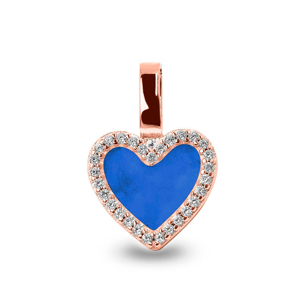 Ashanger hart, gedenksieraad, waar as en haar in verwerkt wordt. Blue